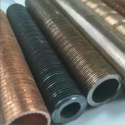China Air Cooled Aluminum Evaporator Coil Extruded Copper Low Fin Tube Inner Grooved For Heat Exchanger for sale