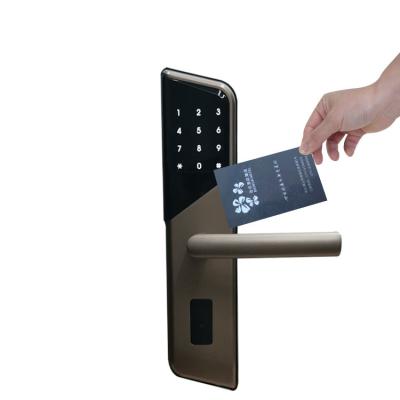 China Fechadura de porta de hotel inteligente de liga de alumínio fechadura de porta de cartão biométrico digital à venda