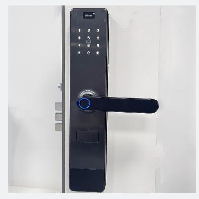 China WIFI Inteligente de huellas dactilares Cerradura de puerta Residencial Inteligente de color negro en venta