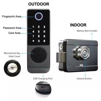 China Multi Function Digital Smart Door Lock With 4 AA Battery for sale