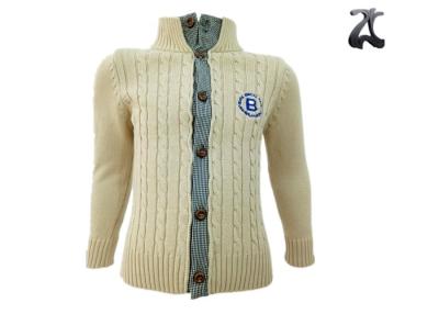 中国 100%の綿の男の子のニットのセーターは、子供のベイビー・ボーイ ケーブルのニットのカーディガンのセーター長持ちします 販売のため