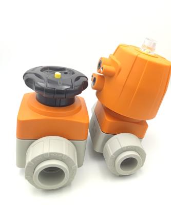 China Pneumatic Actuated Plastic Diaphragm Valves DN 15 Threaded True Unions for sale