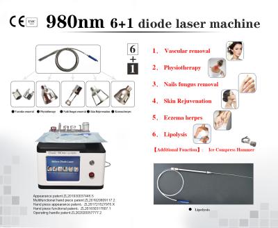 China 60W 980nm Diode Laser Spider Vein Machine OEM Fiber Optic Coupling for sale
