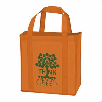 China Orange Custom Tote Bags , Promotional Non Woven Carry Bags 40*30*10 cm for sale