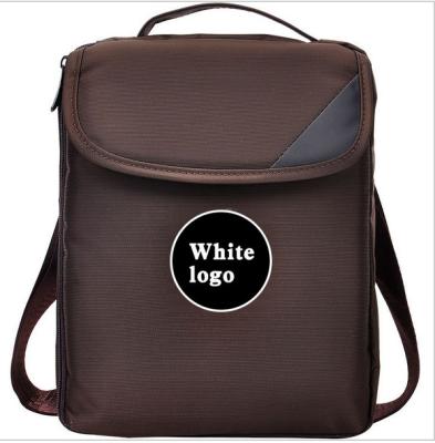 China 12 Inch Vertical Backpack Laptop Bag Brown Custom Logo Double Shoulder Strips for sale