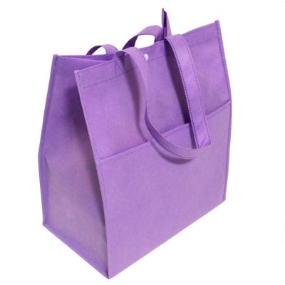 China Foldable Custom Tote Bags / Purple  Non - woven Cloth Plain Shopping Bags for sale