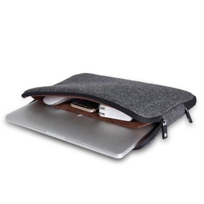China Waterproof Felt Mens 17 inch Laptop Bags , Zipper Notebook Sleeve for sale
