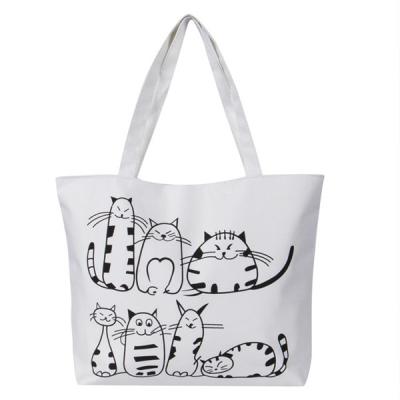China Printed Cartoon Custom Shoulder Bags for women , Zippered Tote Bag for sale