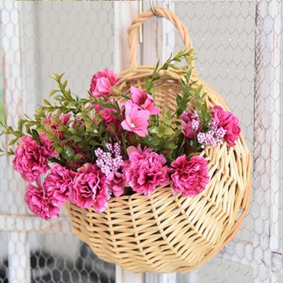 China Round Wicker Rattan Flower Pots And Planters Garden Hanging For Home Decoration for sale