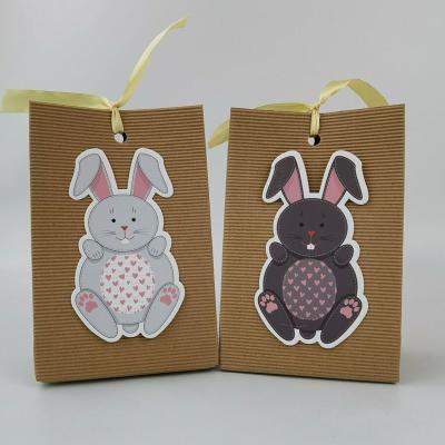 China Easter Day Rabbit Biodegradable Paper Food Packaging Ribbon Gift Bags 25g for sale