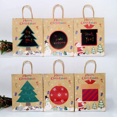 China DIY Graffiti Christmas Biodegradable Kraft Paper Bag For Cookie for sale