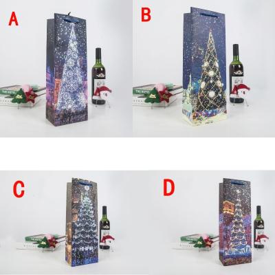 China Bolsos de papel de encargo del regalo de la Navidad de Tote Bags Red Wine Eco de la cartulina blanca en venta