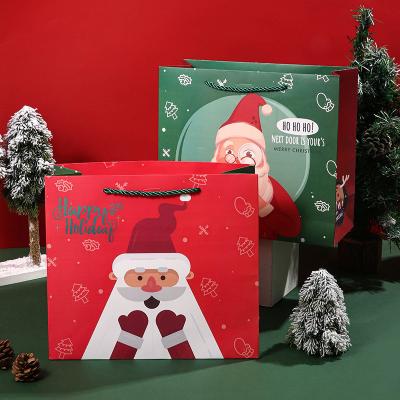 China Christmas Santa Claus Personalised Paper Tote Bags 30*27*12cm for sale