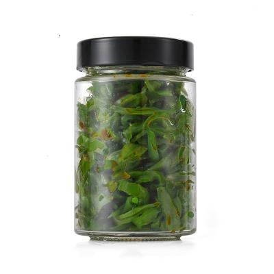 China 200ml Pickles Food Glass Packaging Hexagon Shaped Glass Jars 6.7oz for sale