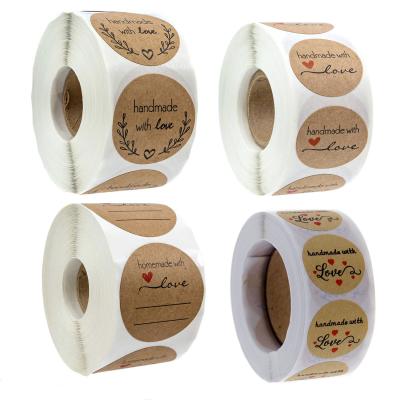 China PS Version Printing Kraft Paper Custom Sticker Labels 0.04mm For Bakery Decoration for sale
