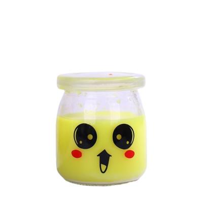 China 100ml Pudding Food Glass Packaging Milk Sealed Storage Bottle 3.4oz for sale