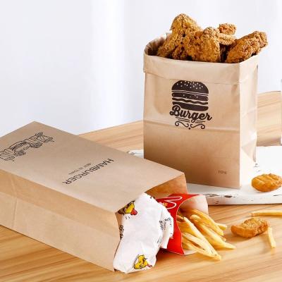 Cina Sacchetto di carta a prova di grasso stampato su misura per imballaggi alimentari, sacchetto di carta Kraft, sacchetti di imballaggio alimentare in vendita