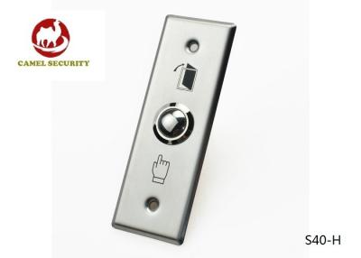 China N.O / COM Contacts Slim Press To Exit Switch , Round Corner Stainless Steel Push Button for sale