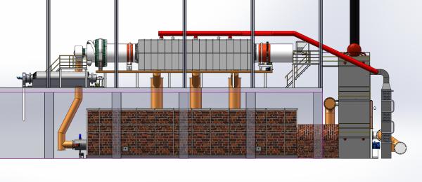 Quality PLC Control Double Carbonization Furnace High Temperature 400-600C for sale