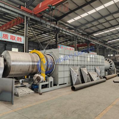 China Horno de carbonización de cáscara de coco, horno rotativo de carbonización horizontal, máquina de carbonización totalmente automática en venta
