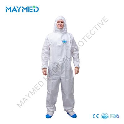 China Disposable Protective Type 5 6 Medical PPE Suit Coverall EN14126 EN1149-5 for sale