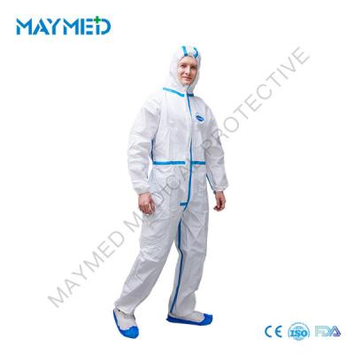 China EN14126 Disposable Type 4/5/6 Medical Microporous Coverall for sale