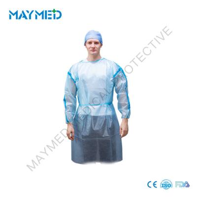 China AAMI Level 3 PP PE Nonwoven Disposable Isolation Gowns for sale