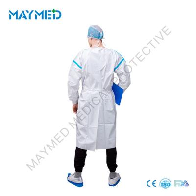 China EN14126 Microporous PP PE Film Medical Protective Gown for sale