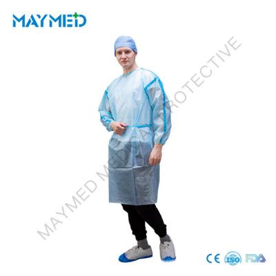 China Protective Level 3 PP PE Disposable Isolation Gowns With Heat Sealed Tapes for sale