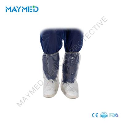 China PE Plastic Transparent Long Disposable Boot Covers for sale