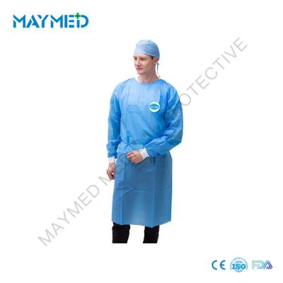 China Ultrasonic Medical SMS Surgical Isolation Gown with Elastic Cuffs for sale