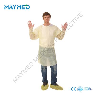 China Ultrasonic SMS Coated PE Film Medical Disposable Surgical Gowns for sale