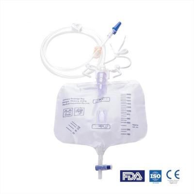 China Medical Outlet 2000ml Disposable Urine Bag Collection Urinary Drainage Bag for sale