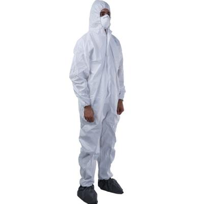China Fluid Resistant Disposable Medical Gowns Non Woven Coverall With Hood for sale