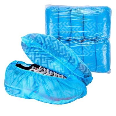 China Blue 30g Disposable Shoe Protectors Non Woven Non Slip Shoe Covers for sale