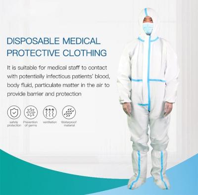 China EN 13795 Disposable Medical Gowns PPE Protective Coverall for sale