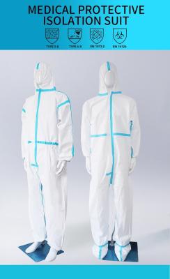 中国 反塵の使い捨て可能な防護服の防水化学働く表面カバー 販売のため