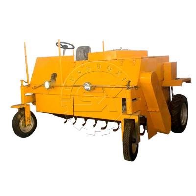 China Small Farm cow dung manure compost turner/moving type compost making machine for producing organic fertilizer for sale