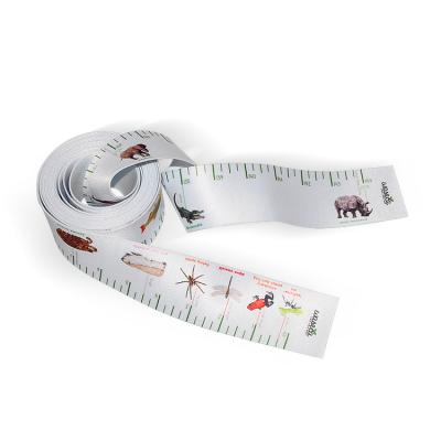 China Fancy Durable Soft CMYK Printing Nylon Cloth Fabric Body Measuring Band Material Flexible Custom Tailor Tape Measure for sale