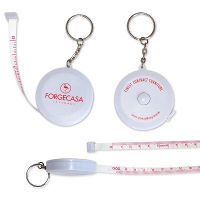 China Wintape Quality 79inch 2Meters Mini Compact Keychain Soft Auto Lock Gift Retractable Measure Tape With Key Ring for sale