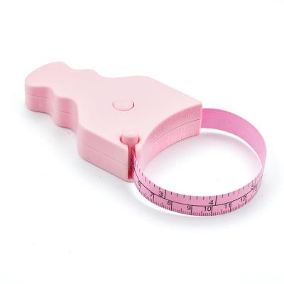 China Pvc Fiberglass Pink Retractable Tape Measure Flexible For Weight Loss for sale