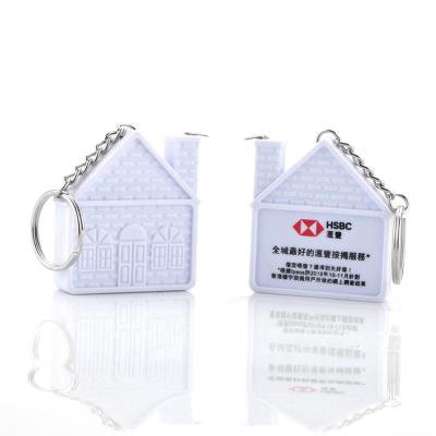 China 1m 2m Steel Tape Measure House Shaped Compact Size With Keychain for sale