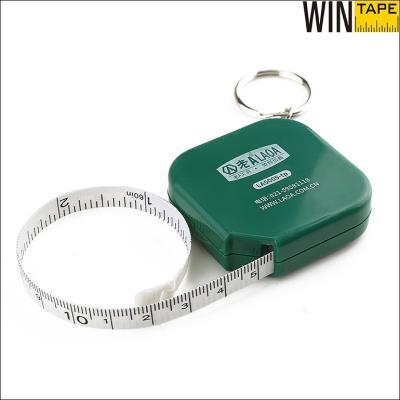 China Fiberglass Keyring Tape Measure , Customized Measuring Tape With Button Control for sale