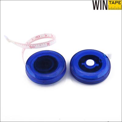 China Blue Semi Transparent Custom Logo Tape Measure Circular shape OEM ODM for sale