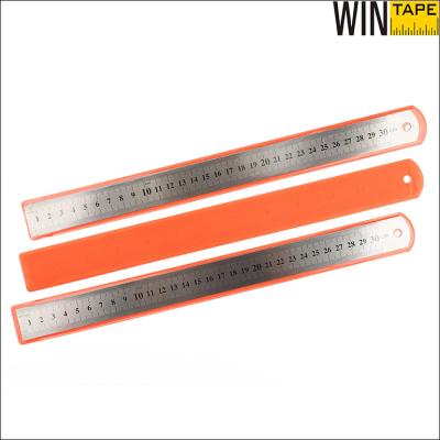 China Heavy Duty 12 Inch Stainless Steel Ruler Non Bendable Silver Color for sale
