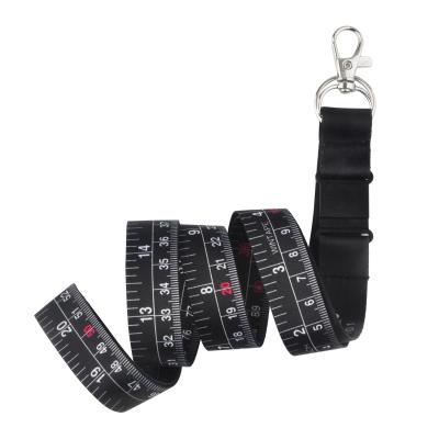 China Black Nylon Clothing Tape Measure Metric Imperial Measurement Tool For Professional Personal for sale
