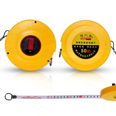China Portable 50m 165ft Steel Tape Measure For Straight Lines Infrastructure Engineering Measuring Distances à venda