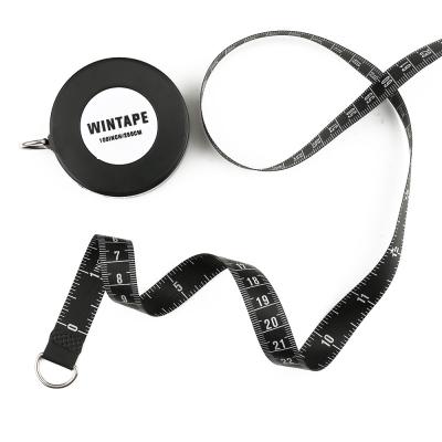 China Wintape Clear Large Numbers 100 Inches 2.5meters Extra Long Black Tape Measure For Clothing Designer for sale