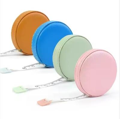 China Dual Sided Retractable Ruler Sewing Tape Measure Medical Body Cloth Tailor Craft Dieting Soft Leather Measuring Tape for sale