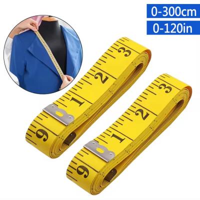China 120in Body Measuring Flat Ruler Sewing Tailor Tape Measure Mini Soft Flat Ruler Centimeter Meter Sewing Measuring Tape for sale